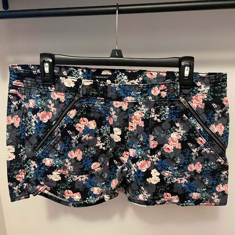Double Front Zippered Denim Shorts